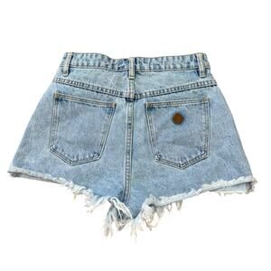 Abrand Jeans Cut Off Denim Western Blue Jean Shorts Womens 26 Micro Mini Western